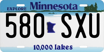 MN license plate 580SXU