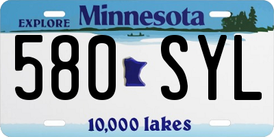 MN license plate 580SYL