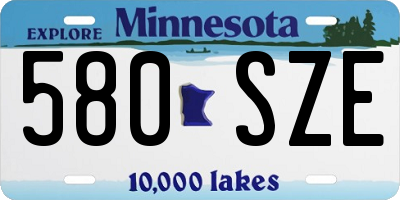 MN license plate 580SZE