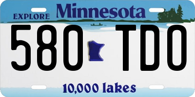 MN license plate 580TDO