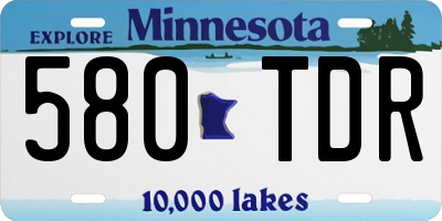 MN license plate 580TDR