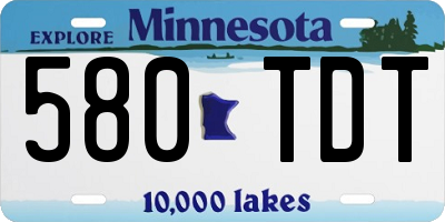 MN license plate 580TDT