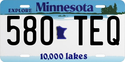 MN license plate 580TEQ