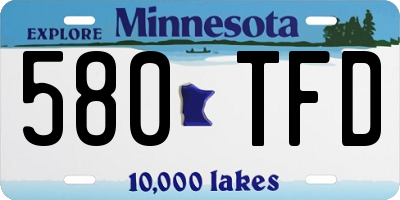 MN license plate 580TFD