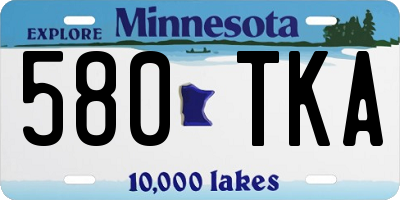 MN license plate 580TKA