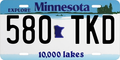 MN license plate 580TKD