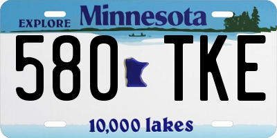 MN license plate 580TKE