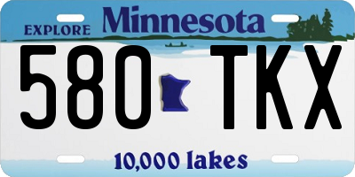 MN license plate 580TKX