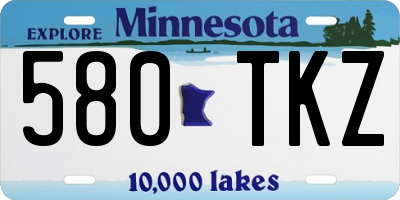 MN license plate 580TKZ