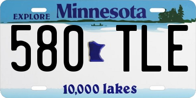 MN license plate 580TLE