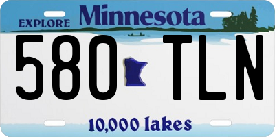 MN license plate 580TLN