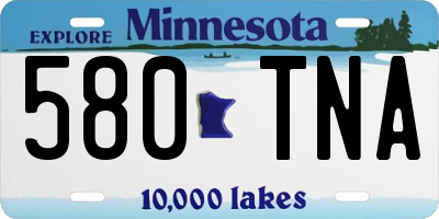 MN license plate 580TNA