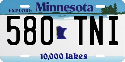 MN license plate 580TNI