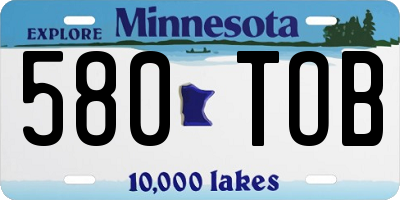 MN license plate 580TOB