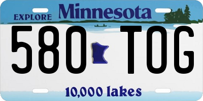 MN license plate 580TOG