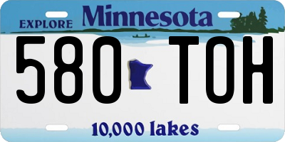 MN license plate 580TOH