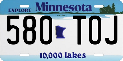 MN license plate 580TOJ