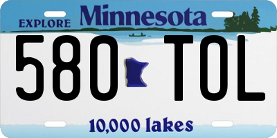 MN license plate 580TOL