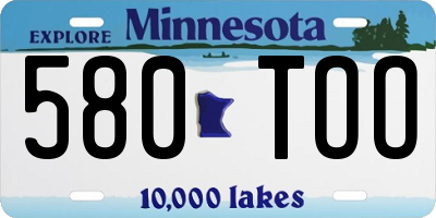 MN license plate 580TOO