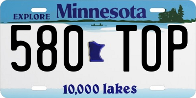 MN license plate 580TOP