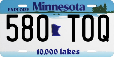 MN license plate 580TOQ
