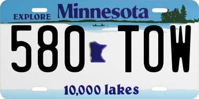 MN license plate 580TOW