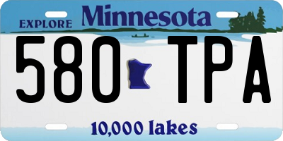 MN license plate 580TPA
