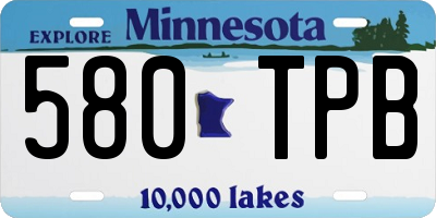 MN license plate 580TPB