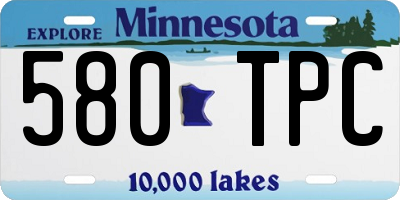 MN license plate 580TPC