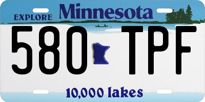 MN license plate 580TPF