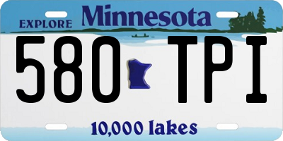 MN license plate 580TPI