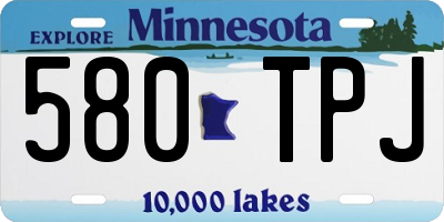 MN license plate 580TPJ