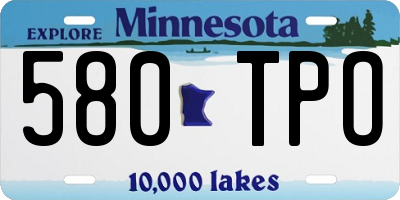 MN license plate 580TPO