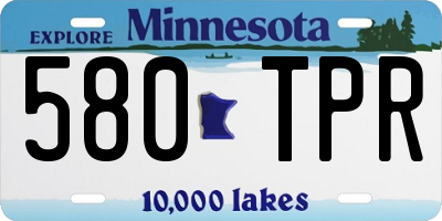 MN license plate 580TPR