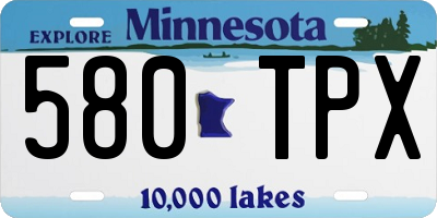MN license plate 580TPX