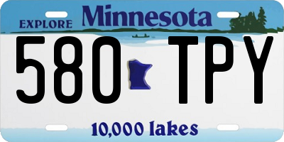 MN license plate 580TPY