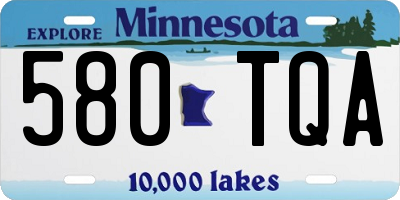 MN license plate 580TQA