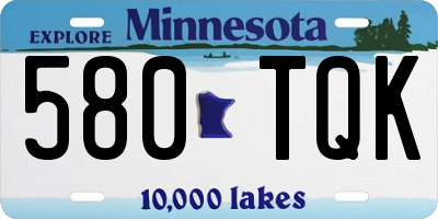 MN license plate 580TQK