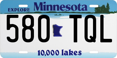 MN license plate 580TQL