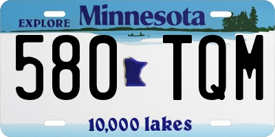 MN license plate 580TQM