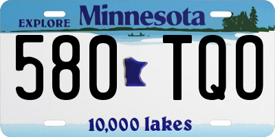 MN license plate 580TQO
