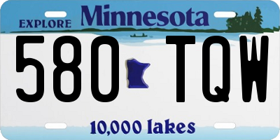 MN license plate 580TQW