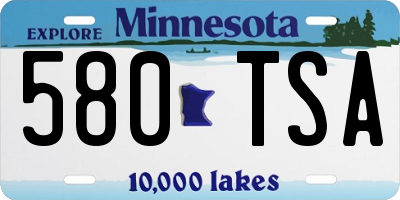 MN license plate 580TSA