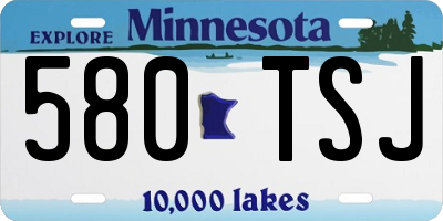 MN license plate 580TSJ