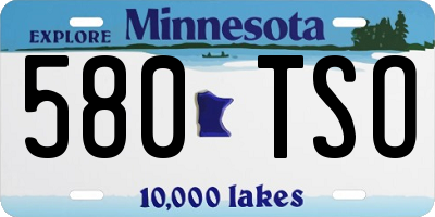 MN license plate 580TSO
