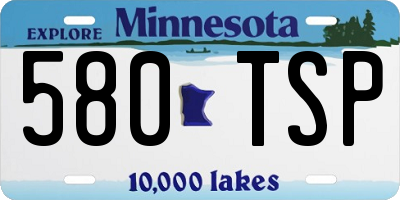 MN license plate 580TSP