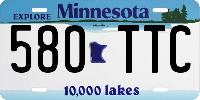 MN license plate 580TTC