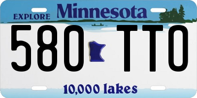 MN license plate 580TTO