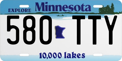 MN license plate 580TTY