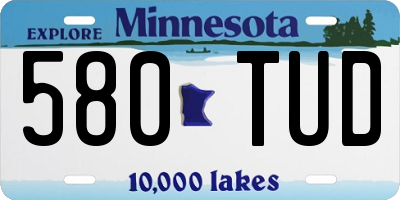 MN license plate 580TUD